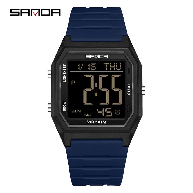 Sanda Multifunctional Dual-Time Sports Watch for Teens - Stopwatch, Waterproof, Luminous, Electronic