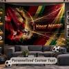 Tapeçaria de Parede com Nome Personalizado Padrão Cristiano Ronaldo Tecido Impresso Personalizado Decoração de Parede