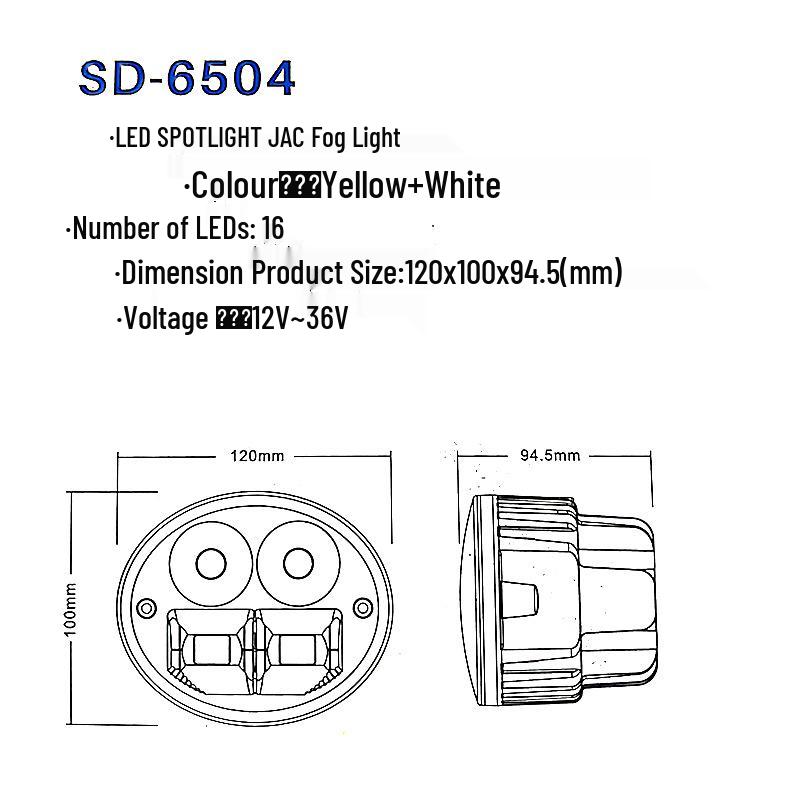 Dongfeng Liuzhou ChengLong Fog Light LED Headlight for BaLong 507, 609, TianJin 406