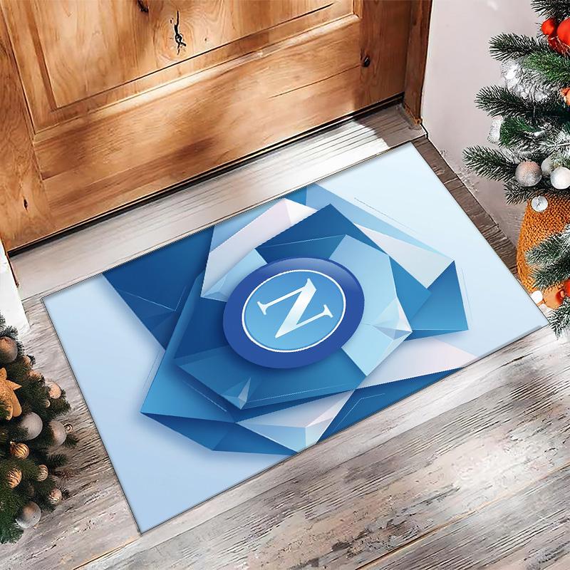 Napoli FC Soccer Football Pattern Soft Area Rug Non Slip Indoor Floor Carpet Sports Decor Mat for Bedroom