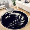1PC Feather Artwork Office Round Rug, Non slip, Soft and Durable Office Rug for Interior Decoration, Perfect for Office