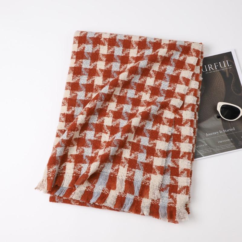 Christmas vibe scarf women's winter new Ankara red scarf long versatile knitted shawl scarf