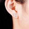 925 Sterling Silver Dainty Fashion Versatile Earrings Female Daily Accessories Geometric Zirconia Ear Studs Jewelry for Women
