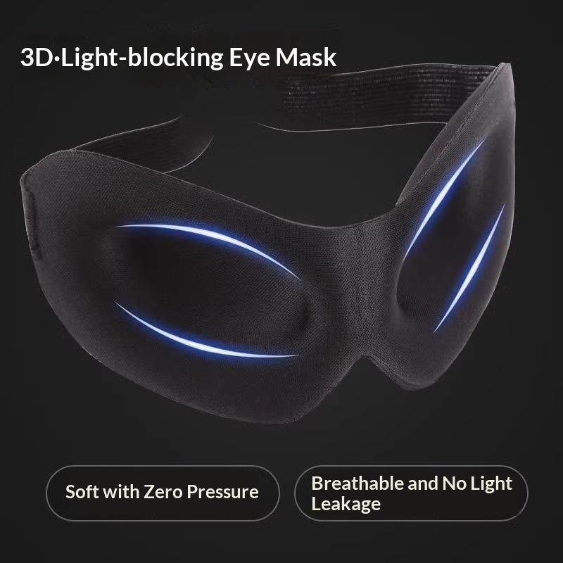 Máscara de Dormir Ajustável 3D Com Design Respirável, Bloqueia a Luz Enquanto Permite a Circulação de Ar Para os Olhos, Ajuste Confortável Unissex