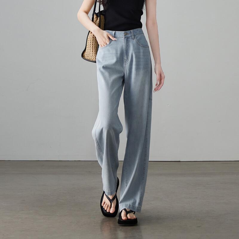 SOFSIL Women s 2026 Summer Wide-Leg Denim Jeans 28