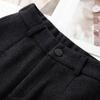 Pants for Women Plus Size Thickened Stretchy Elastic High Waist Long Trousers Solid Colour Fleece Casual Wide Leg Pants