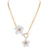 Fashionable and Minimalist Alloy Colorful Flower Pendant Necklace, OT Buckle Snake Bone Chain, Women's Necklace