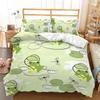 Cute Frog Bedding Set Green Animal Down Duvet Cover Queen King Double Duvet Cover Pillowcase 2/3pc Gift Soft Bedroom Decoration