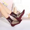 5 Pairs of Four Season Thin Cotton Bottom High Tube Crystal Glass Fiber Adult Women's Socks