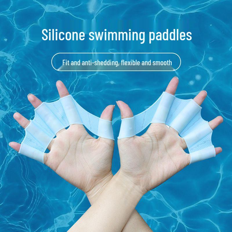 Swimming Silicone Hand Paddles for Adults, Teens, and Children - Duck Feet/Frog Style for Diving and Training