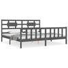 VidaXL Cadre de lit avec tête de lit gris 200x200 cm bois massif 3192578