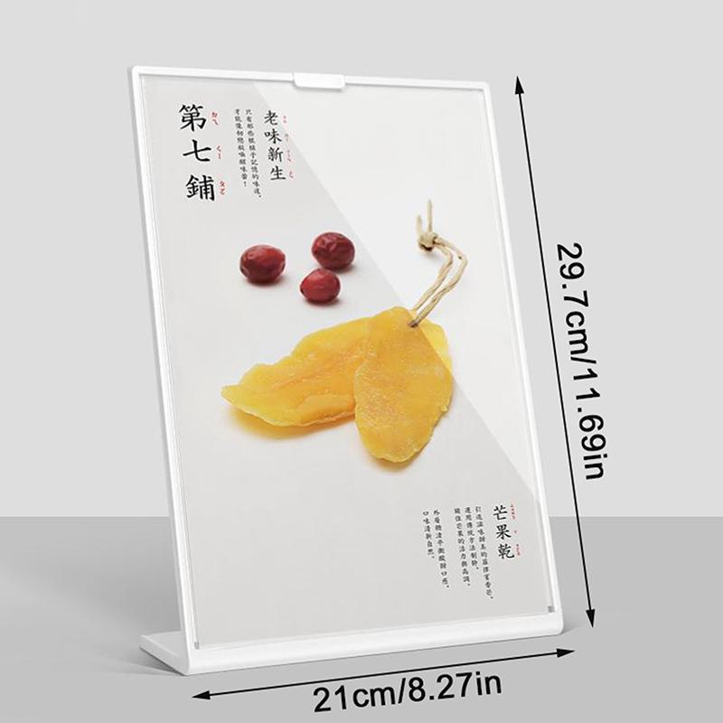 Acrylic Table Card Display Board A4 A5 A6 L-Shaped Table Sign Price Card Billboard Stand Picture Poster Art Display Frame Empty
