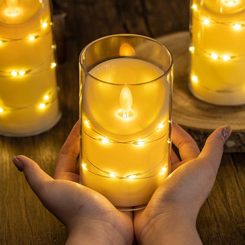 Candle Swing Head Light String Candle Light Simulation Candle Light Atmosphere Light Candlelight Dinner Candle Light Small Ornaments