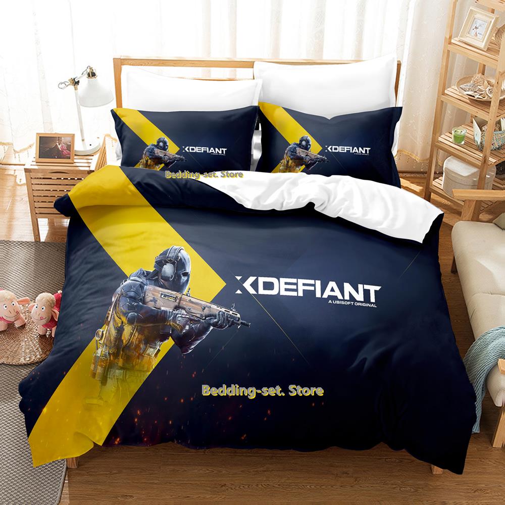Game XDefiant Bedding Set Single Twin Full Queen King Size Bed Set Adult Kid Bedroom Duvetcover Sets Print Anime Bed Sheet Set
