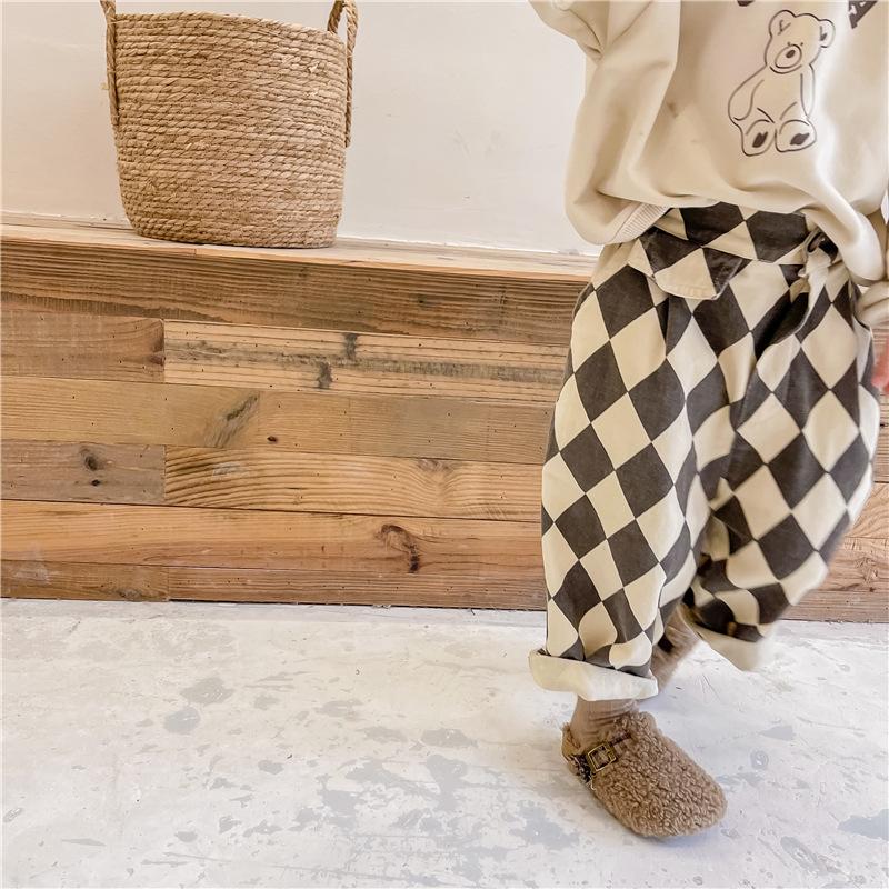 2022 dětské podzimní oblečení novinky dětské korejské podzimní praní bavlněné kalhoty ležérní kalhoty