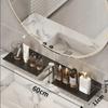 Estante para Lavabo de Baño de 60CM Estante Sobre Lavabo Estante de Almacenamiento Montado en Pared Organizador de Almacenamiento Bandeja Flotante de Aleación de Aluminio Ducha