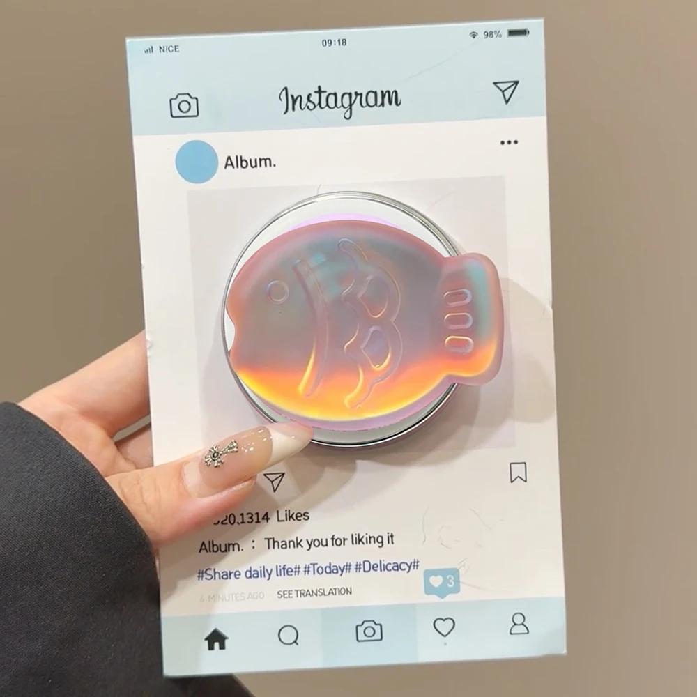 

Korean Cute 3D Gradient Taiyaki For Magsafe Phone Grip Tok Stand For iPhone 16 Pro Support Magnetic Wireless Charging Holder розовый