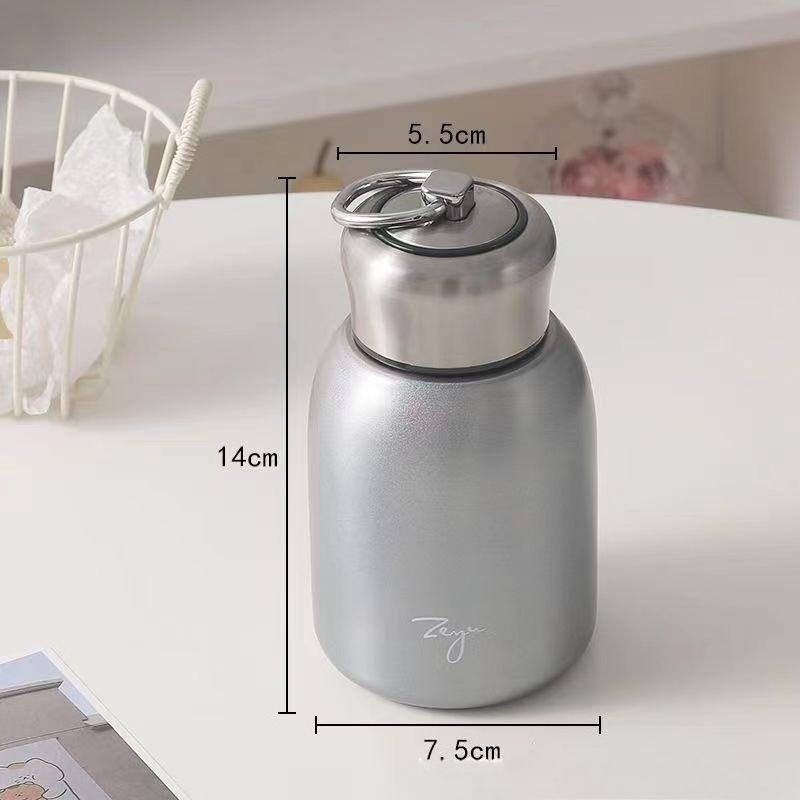 300ML Stainless Steel Vacuum Flask with Lifting Ring Mini Thermos Cup Car Insulated Cup Portable Travel Water Bottle Coffee Mug