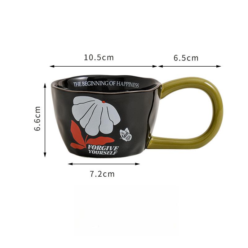 

Ниша керамическая кружка дизайн ретро чашка для воды пара большие уши ручная домашняя чашка для завтрака кофе 301-400ml