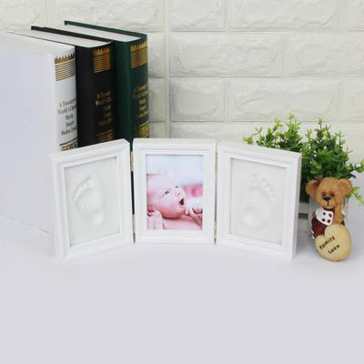 Kit de Pegada de Bebê, Porta-Retrato com Moldura de Argila para Pegada de Mão e Pé Lembrança Porta-Retrato Kit de Pegadas de Mão e Pé de Bebê Kit de Pegada de Recém-Nascido com 13,8 * 6,1 * 0,8