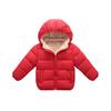 Children Winter Thick Warm Plush Jacket Kids Solid Simple Hooded Snowsuit
