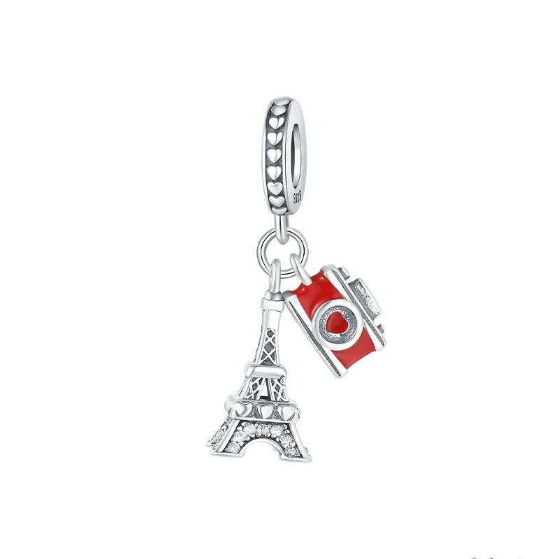 Paris Tower Aircraft Travel Charms Pendant Beads Fitoriginal Bracelet For Women Jewelry Travel Commemorative Gifts For Friends