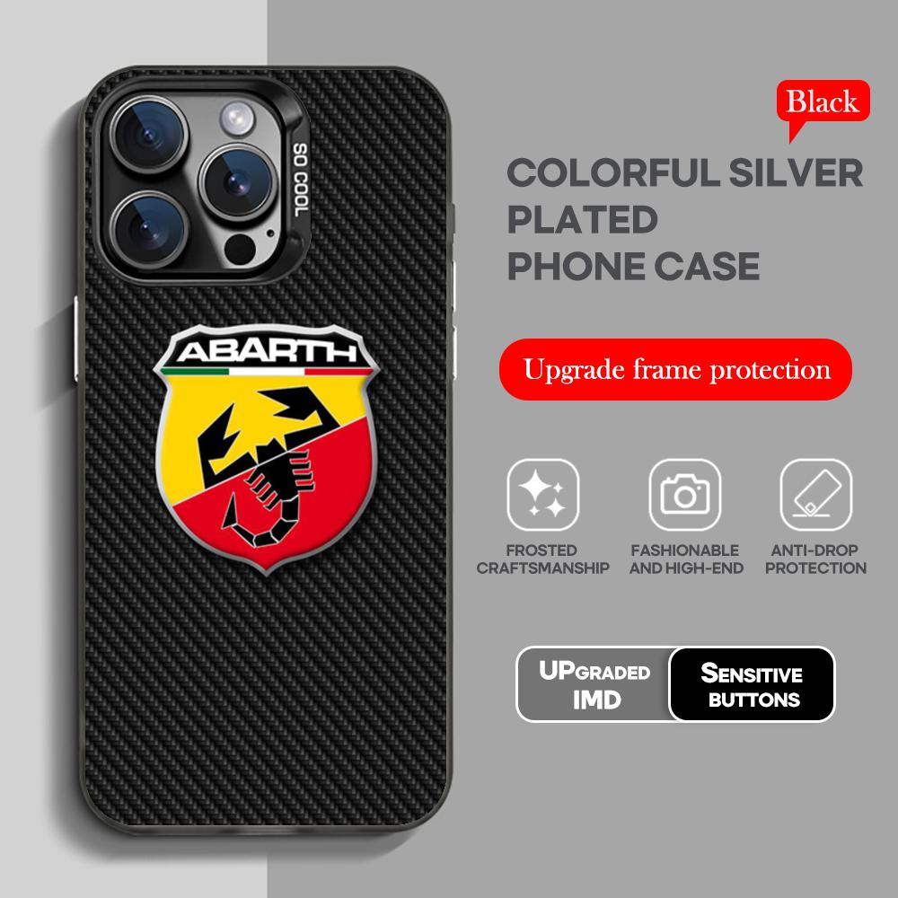 

A-ABARTHes Italy Phone Case black IMD Colorful Silver Suitable case for iPhone 17 16 e 15 14 13 12 11 XS Pro Max iPhone17