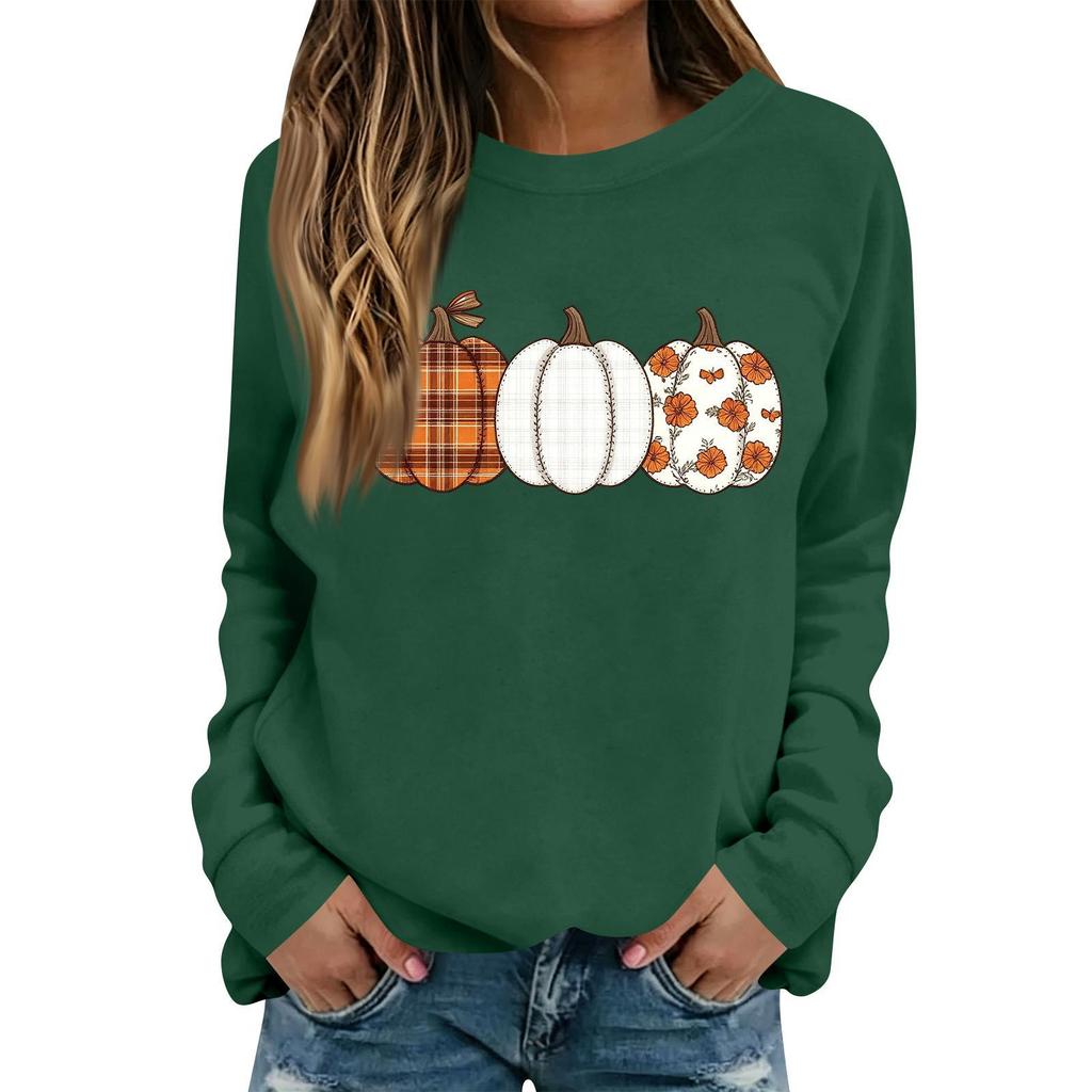 Women's Halloween Print Long Sleeve Neck Casual Top