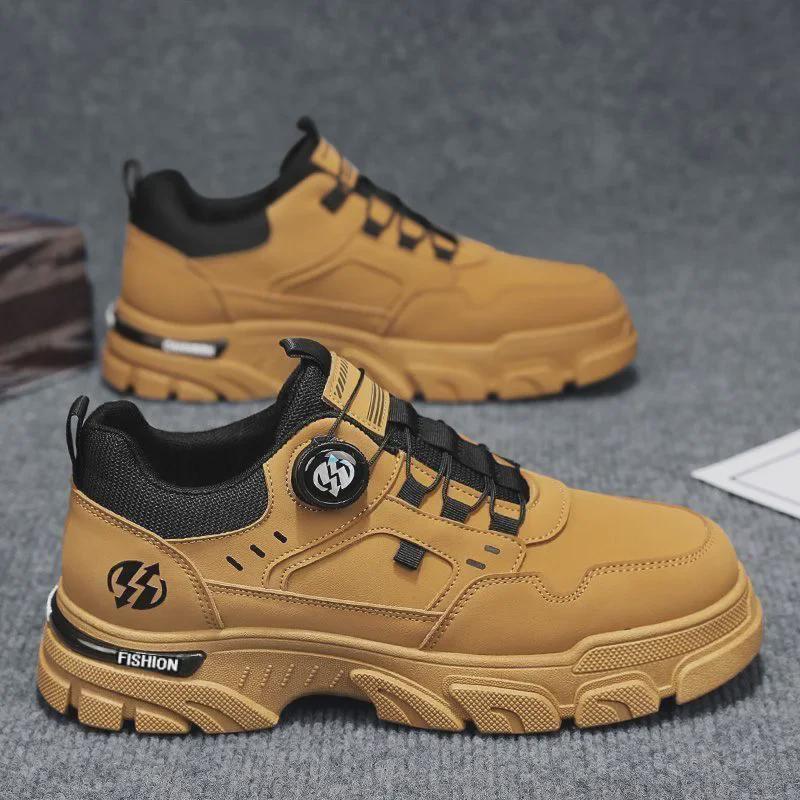 Men's 2025 Spring Slip-On Low-Top Waterproof Casual Sports Shoes with Rotating Button