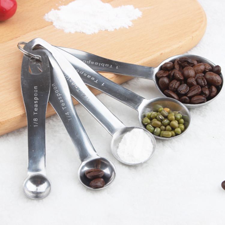 Steel Sleek Stainless Measuring Spoon Set Of Five Ideal For Coffee Baking And Gifts Holiday