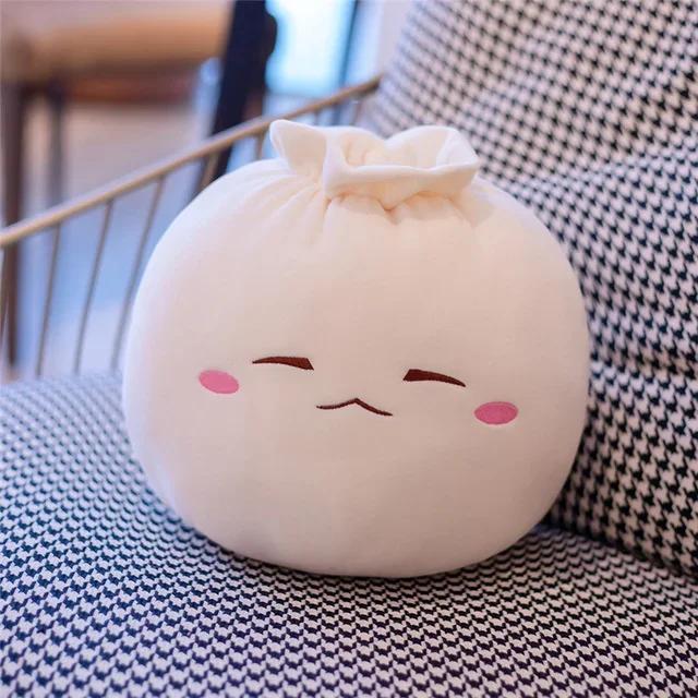 20/25cm Cute Bun Toy Home Decor Sofa Hug Pillow Steamed Stuffed Bun Plush Toy Funny Face Food Soft Soup Dumplings Kids Girl Gift