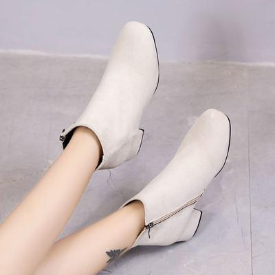 Mode und Freizeit einfache mittelhohe Stiefeletten Damen 2025 Herbst und Winter neu vielseitig quadratische Zehe Martin Boots dicker Absatz Stiefel Kinder