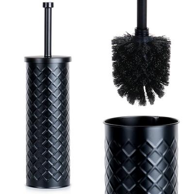 Toilet Brush WC Container Stand Drainer Black Metal Bathroom