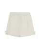 Emelbi Women'S Gorpcore Glossy Shirred Ankle Shorts Bos (Cream)
