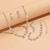 Women's Prom Earrings Necklace Bracelet Set Elegant Crystal Bridal Wedding Costume Jewelry Bridesmaids Gift