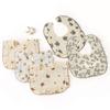 Baby Bibs Organic Cotton Muslin Scarf Burp Cloths Ruffle Floral Gauze Water Absorb Bandana for Newborn Accessories Feeding Kids