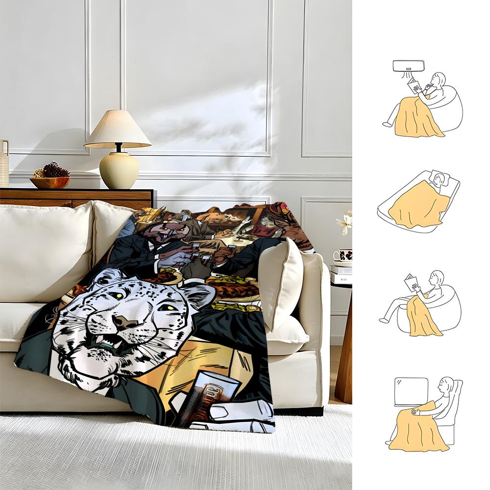 Game H-Line Miami-I Throw Warm Soft Flannel Blanket, Multi-Use For Sofa Bed Camping Travel Nap
