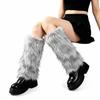 1 pair Stretchy Fit Furry Boots Cover Thickened Leg Warm Socks Vintage Fur Leg Warmer  Women Girl