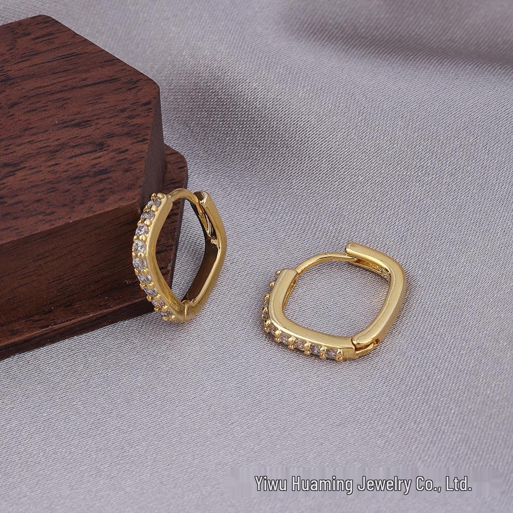 French Light Luxury Zircon Diamond Stud Earrings - Versatile & Trendy Styles