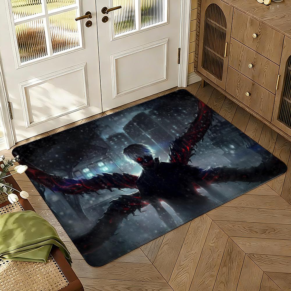 Tokyo Ghoul Floor Mat Soft Thickened Absorbent Non-Slip Bedroom Living Room Door Mat Home Decor Flannel Rugs