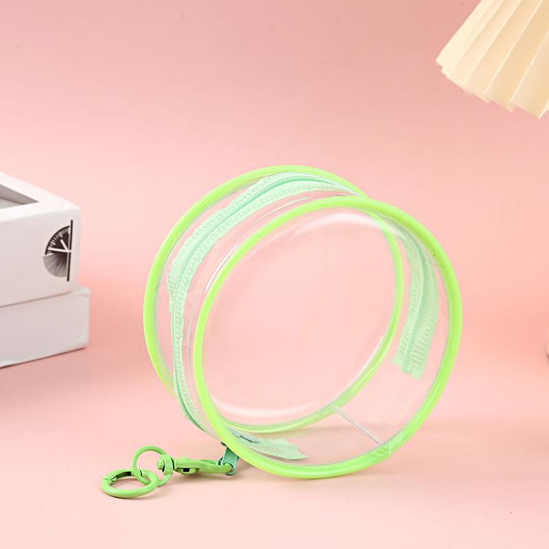 12*12cm Display Portable High Transparency Cute Doll Storage Bag Fashion Accessories Circular Design Pendant 9 Colors