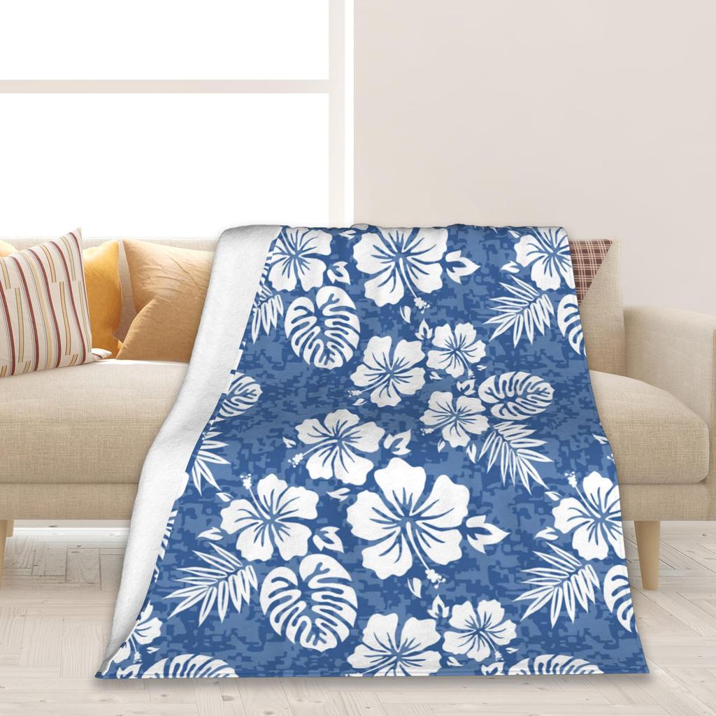 Tropical Palm Leaves Throw Blanket Ultra Soft Warm Lightweight Cozy Plush Blanket for Bed Chair Car Sofa Couch Bedroom Dorm