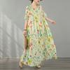 DIMANAF New 2026 Plus Size Spring Long Dress Women Summer Beach Loose Oversize Maxi Floral Print Vintage