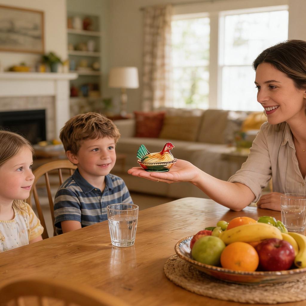 Szklana Kryształowa Figurka Kura Pojemnik do Przechowywania Miseczka na Cukierki