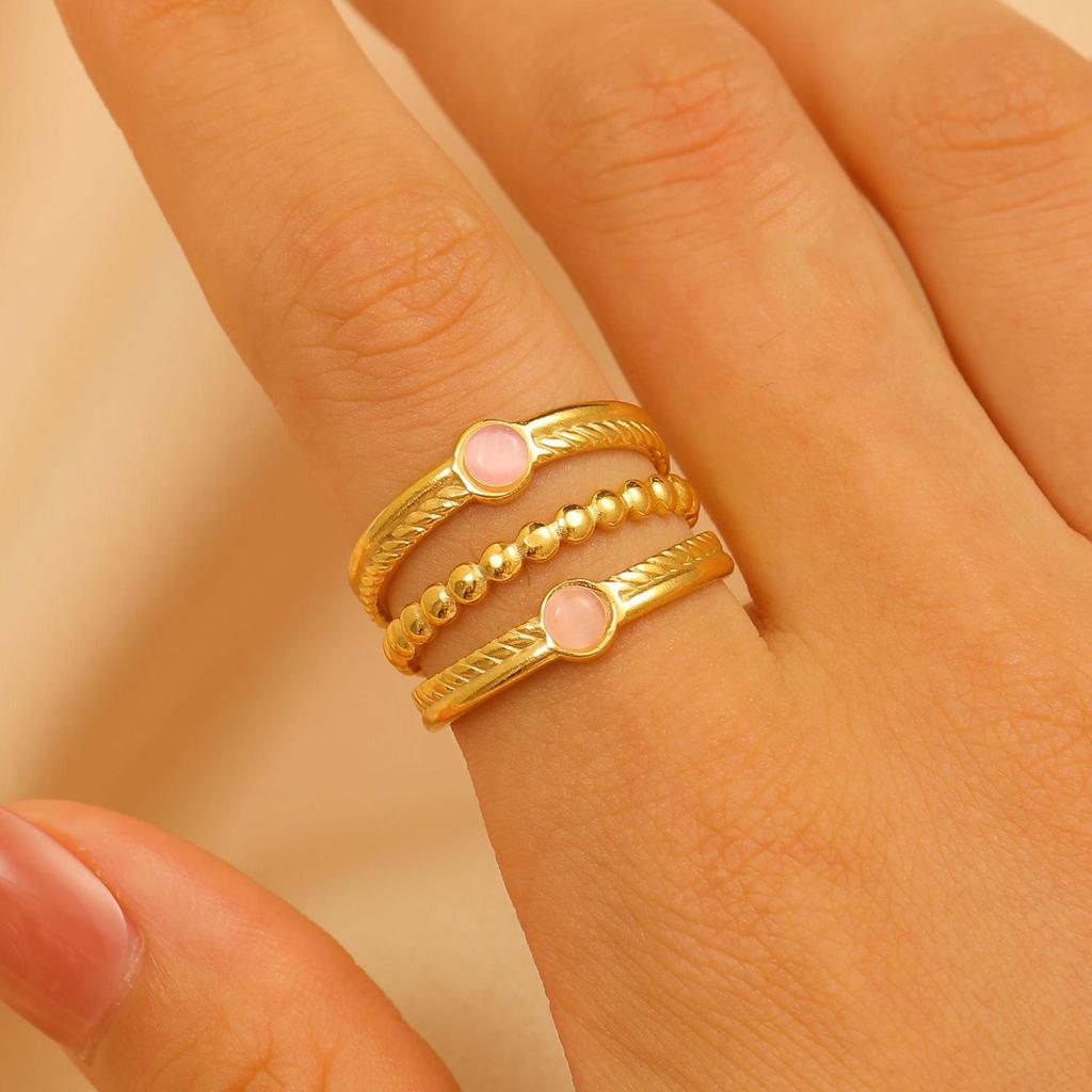 Vintage Turquoise Stainless Steel Open Finger Ring for Women