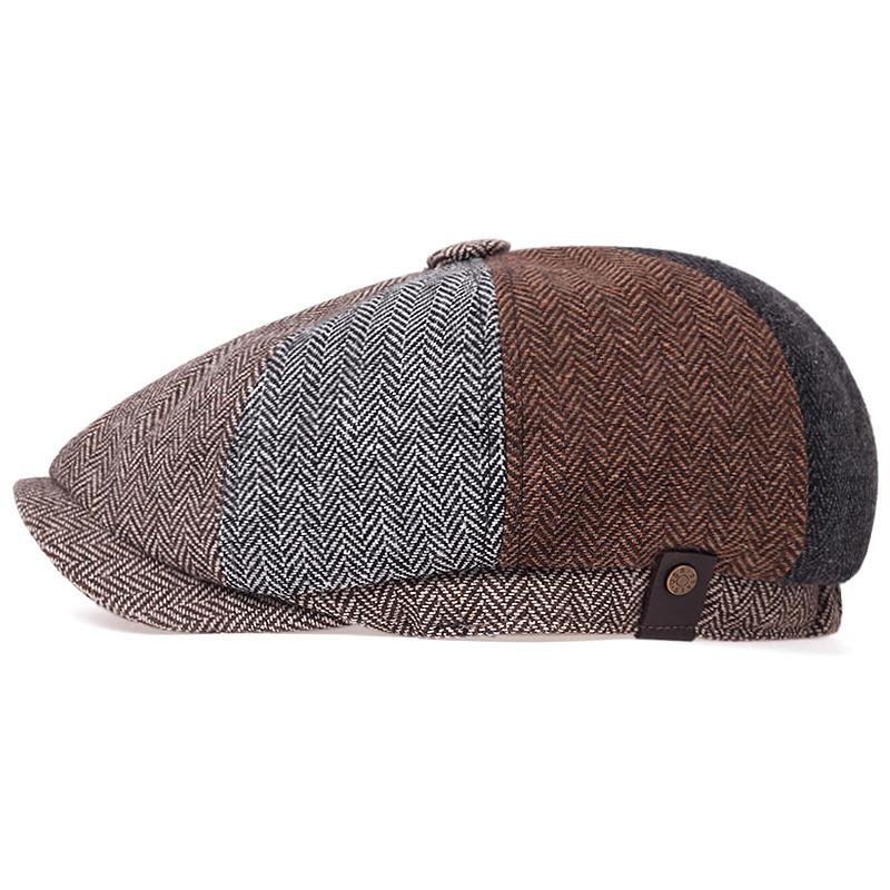 Fashionable Multi Color Patchwork Beret Hat Men and Women Spring and Autumn Newsboy Cap Outdoor Leisure Artist Hats Travel Caps