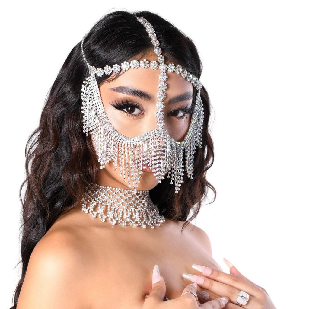 European and American Personalized Claw Chain Rhinestone Dinner Makeup Party Props Cross-Border Exaggerated High-End Accessories