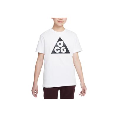 ACG Letter Print Loose Fit Crew Neck Short Sleeve T-Shirt Kids Tops White FD2669-100
