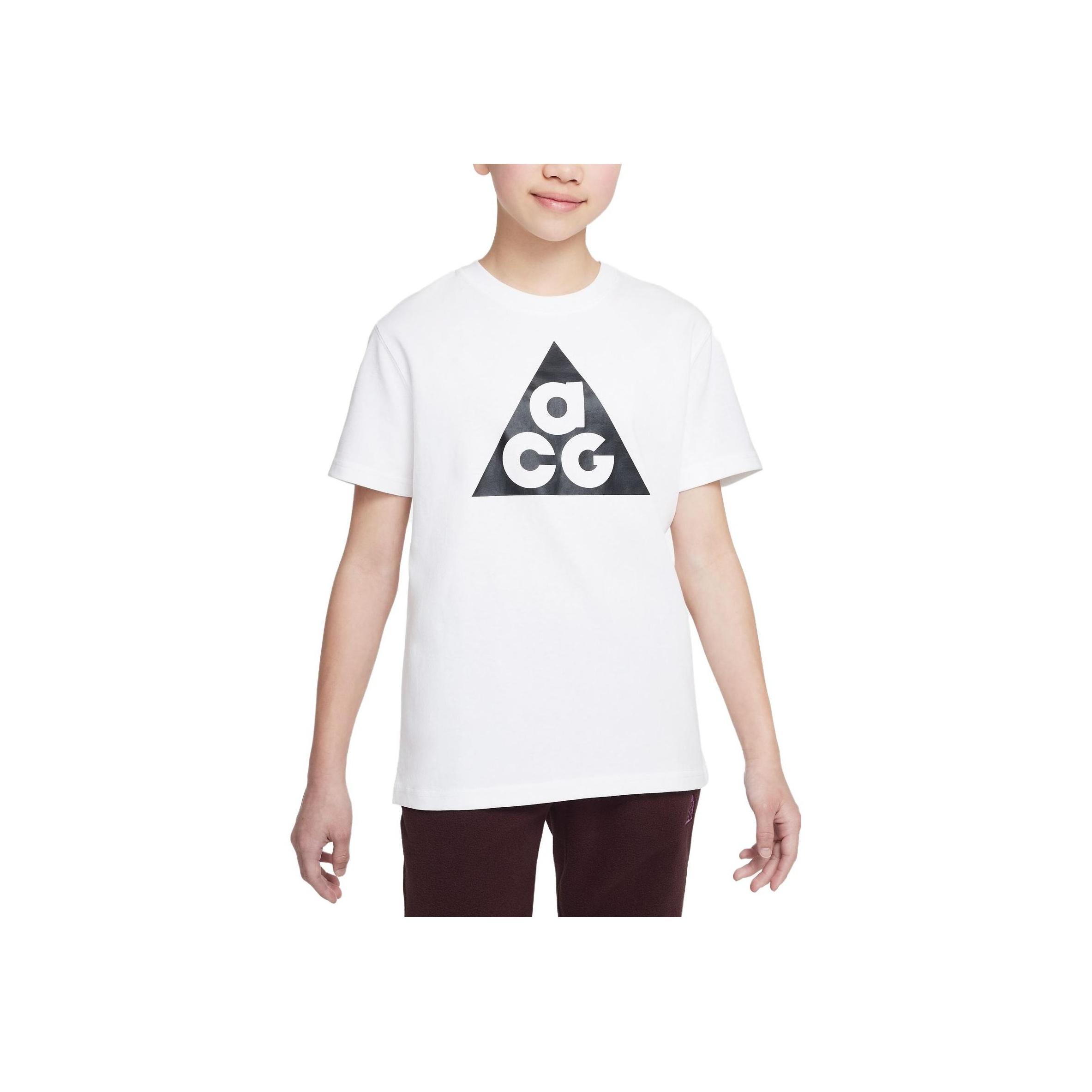 

Nike ACG Letter Print Loose Fit Crew Neck Short Sleeve T-Shirt Kids Tops White FD2669-100 XL