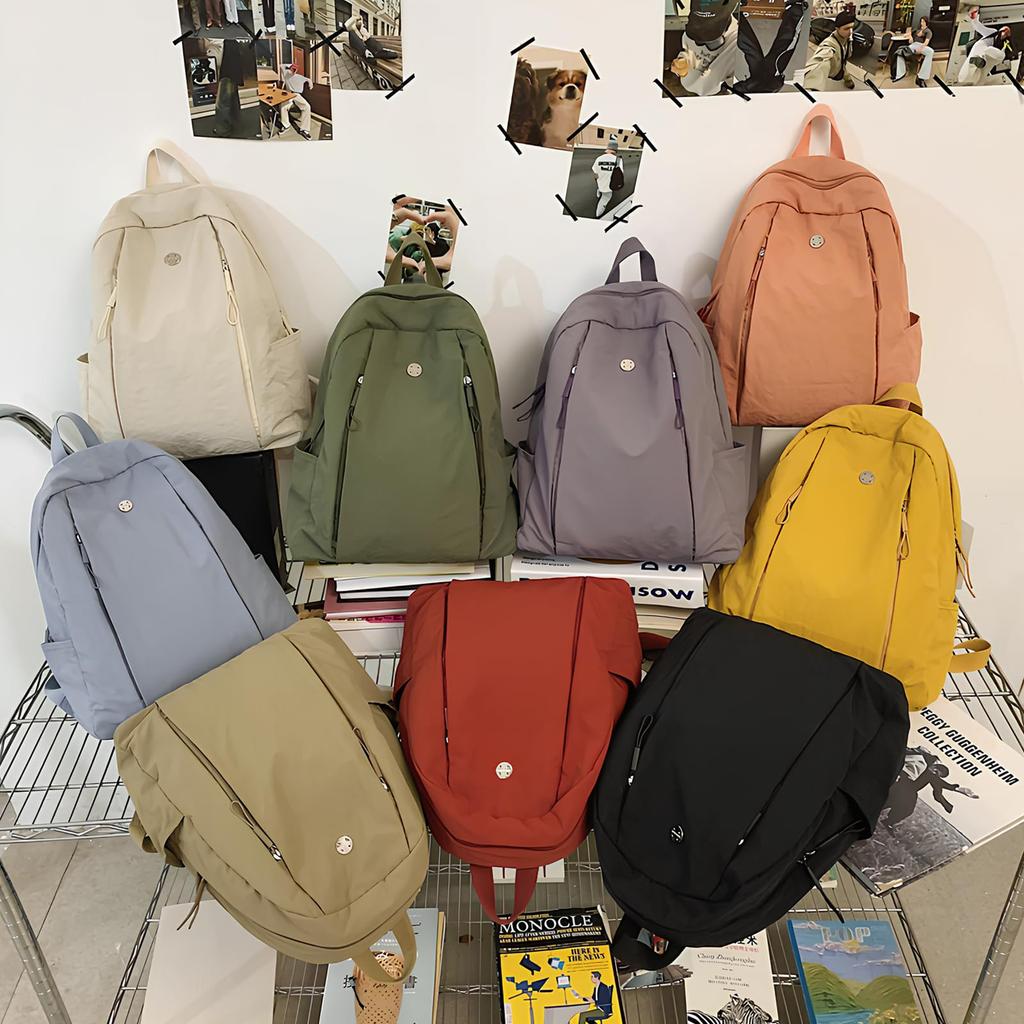 Manatsulife Backpack, Large Capacity, Ultra-Lightweight (240g), Nylon, Waterproof, Solid Color, Perfect for School, Work, Travel, Outdoor Activities,